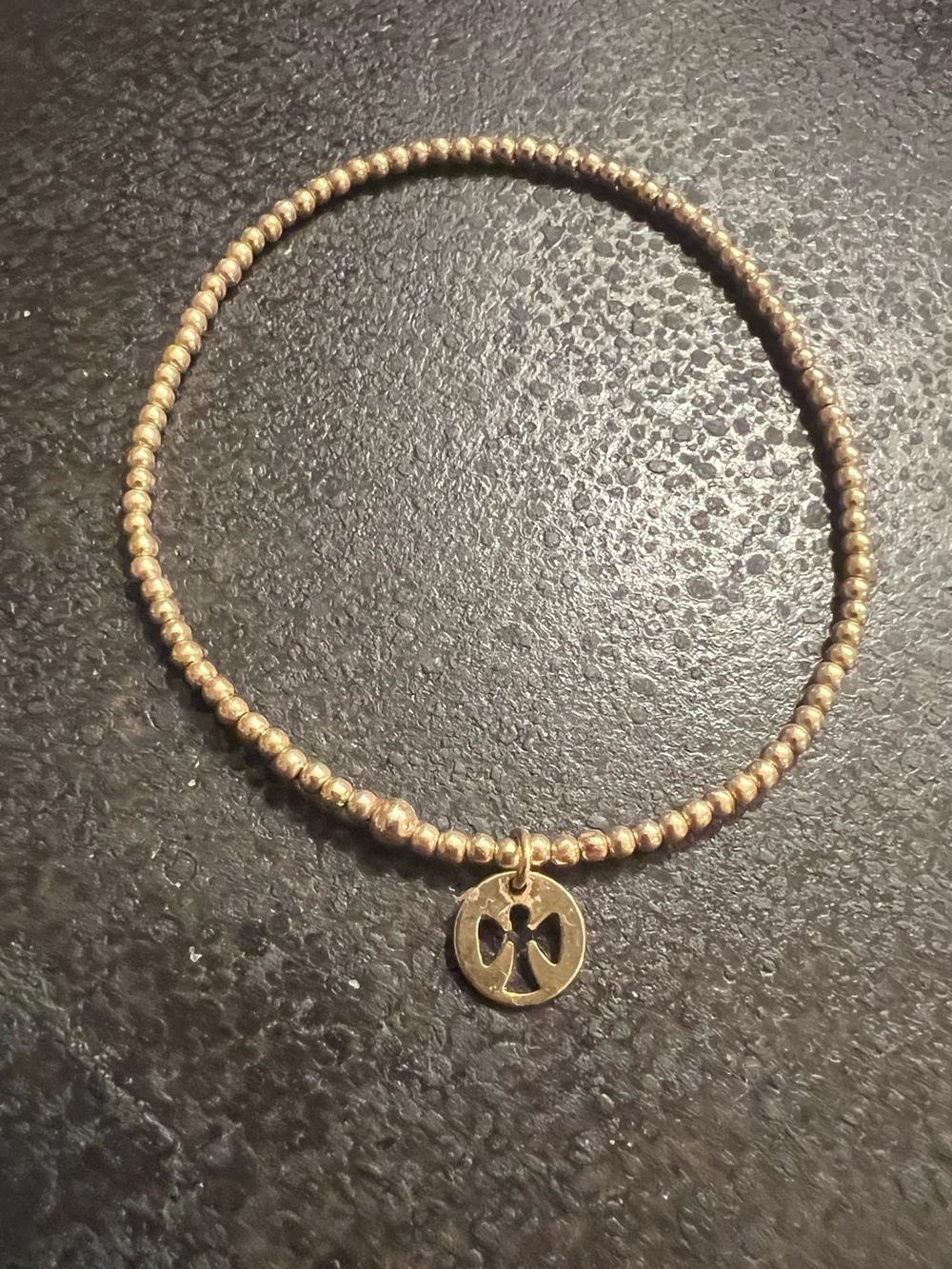 Gold Beaded  Guarduan Angel Charm Stretch Bracelet from enewton - Picture 2 of 5